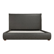 Moe's Home Collection Luzon Slate Vegan Leather Upholstered Queen Size Bed With Tall Headboard