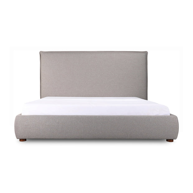 Moe's Home Collection Luzon Grey Upholstered Queen Size Bed With Tall Headboard