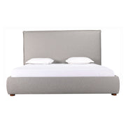 Moe's Home Collection Luzon Grey Upholstered Queen Size Bed With Tall Headboard