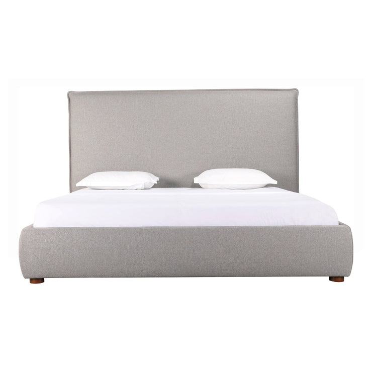 Moe's Home Collection Luzon Grey Upholstered Queen Size Bed With Tall Headboard