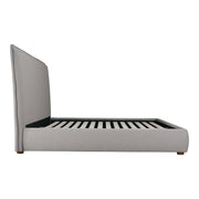 Moe's Home Collection Luzon Grey Upholstered Queen Size Bed With Tall Headboard