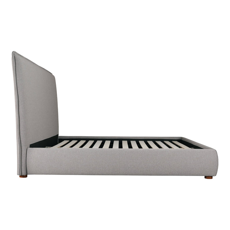 Moe's Home Collection Luzon Grey Upholstered Queen Size Bed With Tall Headboard