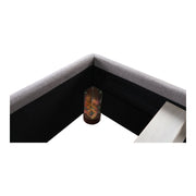 Moe's Home Collection Luzon Grey Upholstered Queen Size Bed With Tall Headboard