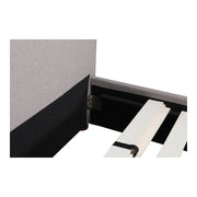 Moe's Home Collection Luzon Grey Upholstered Queen Size Bed With Tall Headboard