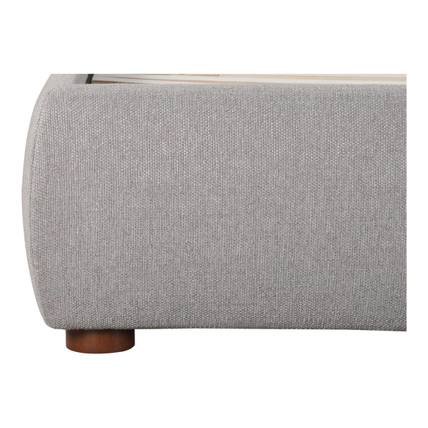 Moe's Home Collection Luzon Grey Upholstered Queen Size Bed With Tall Headboard