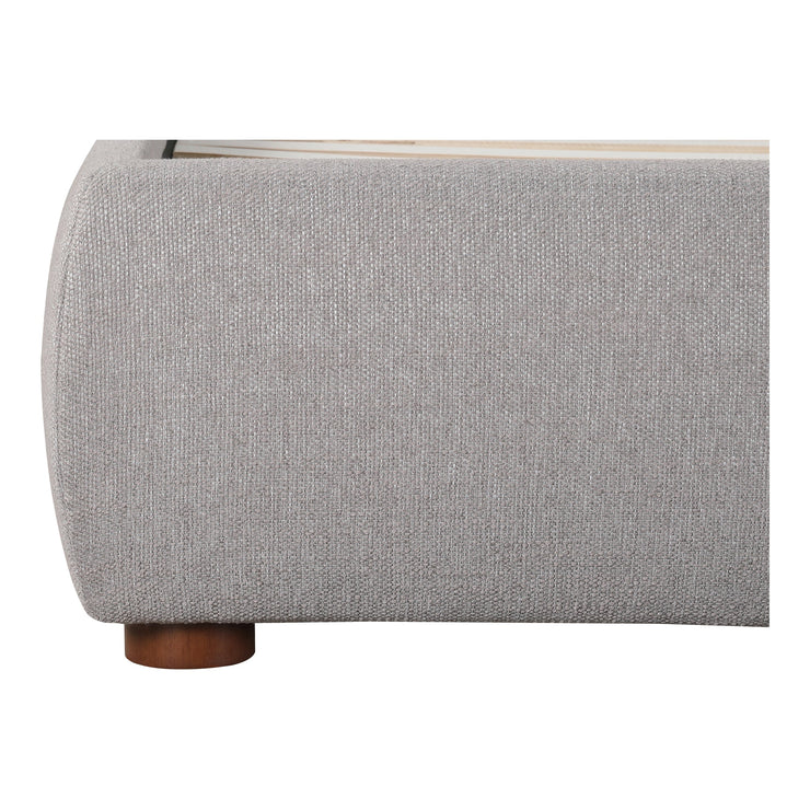 Moe's Home Collection Luzon Grey Upholstered Queen Size Bed With Tall Headboard