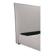 Moe's Home Collection Luzon Grey Upholstered Queen Size Bed With Tall Headboard