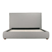 Moe's Home Collection Luzon Grey Upholstered Queen Size Bed With Tall Headboard