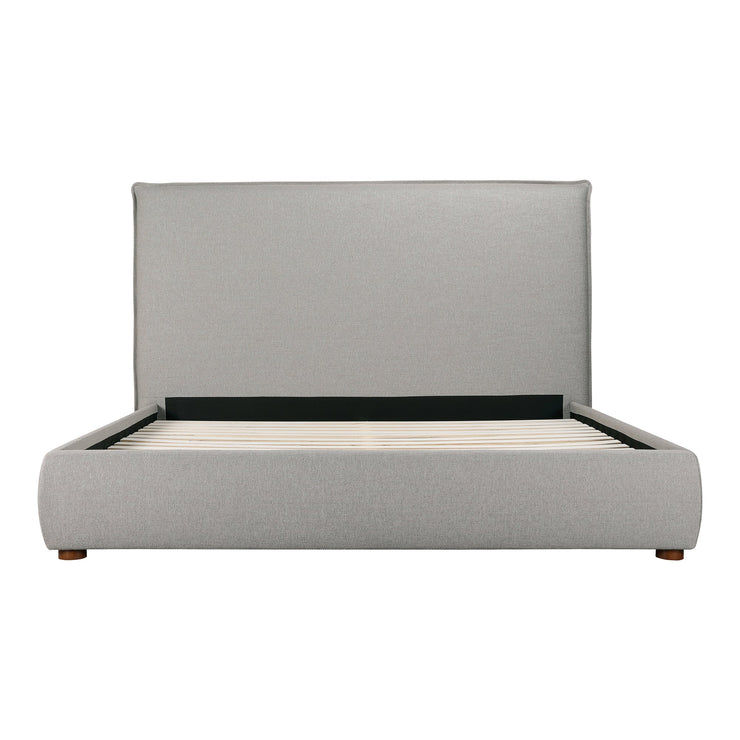 Moe's Home Collection Luzon Grey Upholstered Queen Size Bed With Tall Headboard