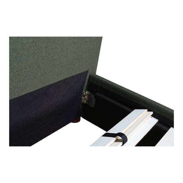 Moe's Home Collection Luzon Green Upholstered Queen Size Bed With Tall Headboard