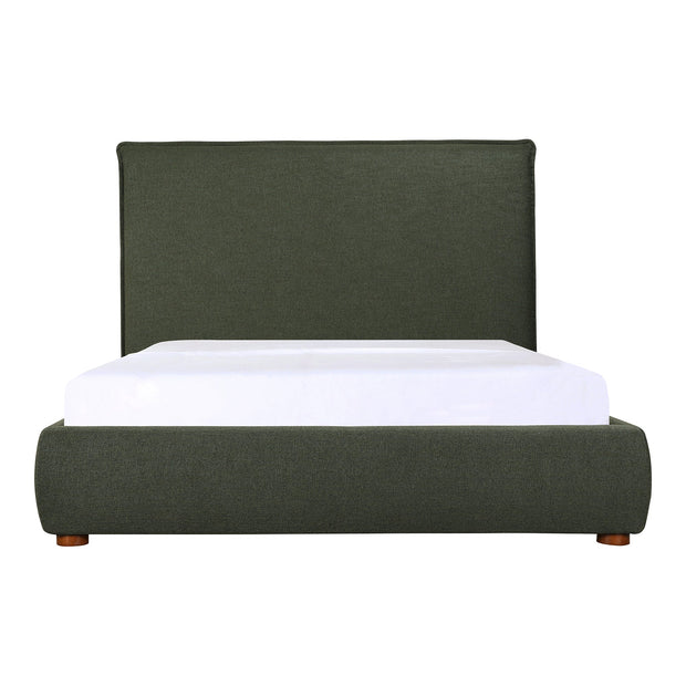 Moe's Home Collection Luzon Green Upholstered Queen Size Bed With Tall Headboard