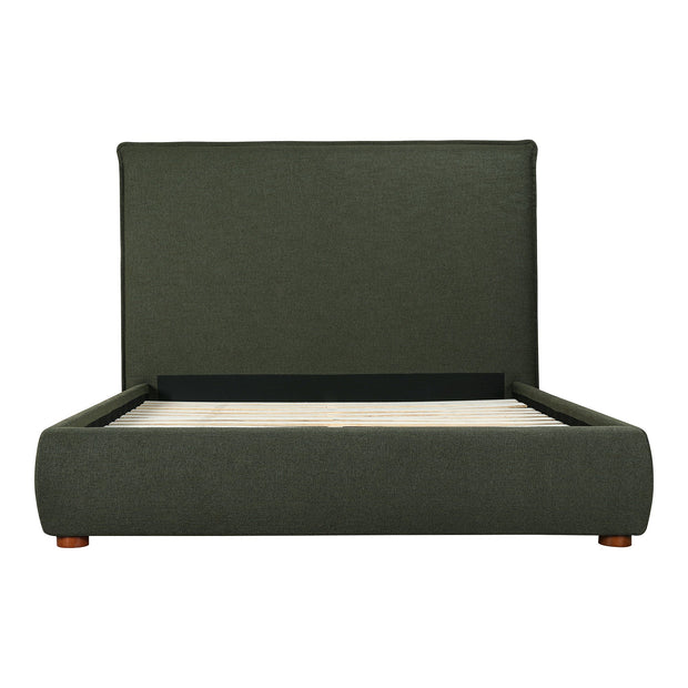 Moe's Home Collection Luzon Green Upholstered Queen Size Bed With Tall Headboard