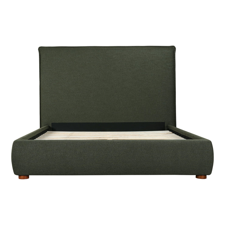 Moe's Home Collection Luzon Green Upholstered Queen Size Bed With Tall Headboard