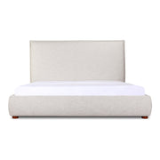 Moe's Home Collection Luzon Grey Upholstered Queen Size Bed With Tall Headboard