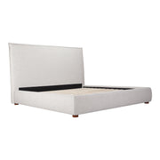 Moe's Home Collection Luzon Grey Upholstered Queen Size Bed With Tall Headboard