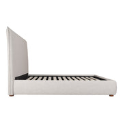 Moe's Home Collection Luzon Grey Upholstered Queen Size Bed With Tall Headboard