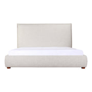 Moe's Home Collection Luzon Grey Upholstered Queen Size Bed With Tall Headboard