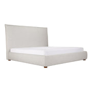 Moe's Home Collection Luzon Grey Upholstered Queen Size Bed With Tall Headboard
