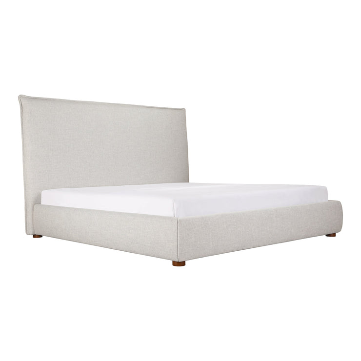 Moe's Home Collection Luzon Grey Upholstered Queen Size Bed With Tall Headboard