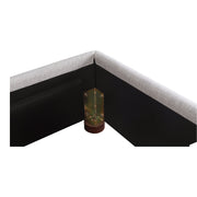 Moe's Home Collection Luzon Grey Upholstered Queen Size Bed With Tall Headboard