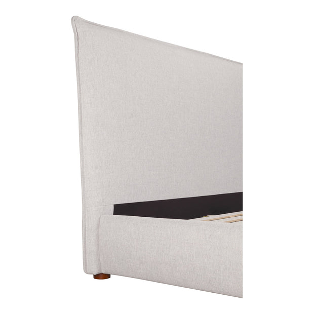 Moe's Home Collection Luzon Grey Upholstered Queen Size Bed With Tall Headboard