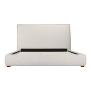 Moe's Home Collection Luzon Grey Upholstered Queen Size Bed With Tall Headboard