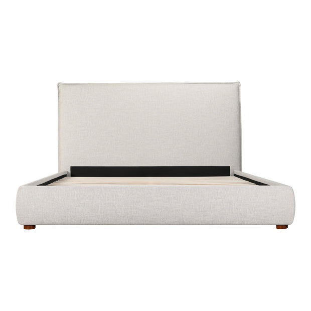 Moe's Home Collection Luzon Grey Upholstered Queen Size Bed With Tall Headboard