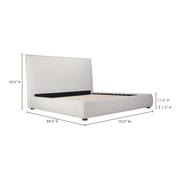 Moe's Home Collection Luzon Grey Upholstered Queen Size Bed With Tall Headboard