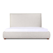 Moe's Home Collection Luzon Light Grey Upholstered King Size Bed With Tall Headboard