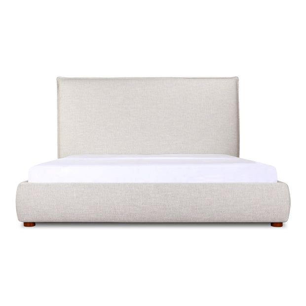 Moe's Home Collection Luzon Light Grey Upholstered King Size Bed With Tall Headboard