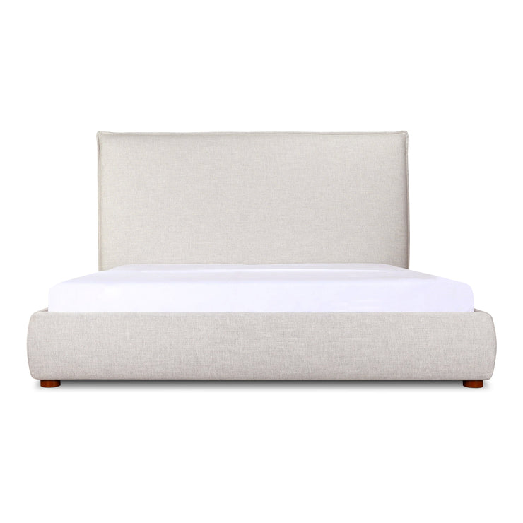 Moe's Home Collection Luzon Light Grey Upholstered King Size Bed With Tall Headboard