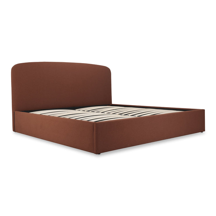 Moe's Home Collection Joan Brown Upholstered Queen Bed With Storage