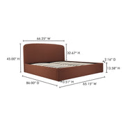 Moe's Home Collection Joan Brown Upholstered Queen Bed With Storage