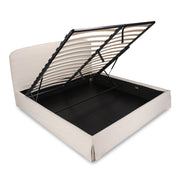 Moe's Home Collection Joan Cream Upholstered Queen Bed With Storage