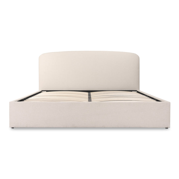 Moe's Home Collection Joan Cream Upholstered Queen Bed With Storage