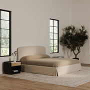 Moe's Home Collection Joan Cream Upholstered Queen Bed With Storage