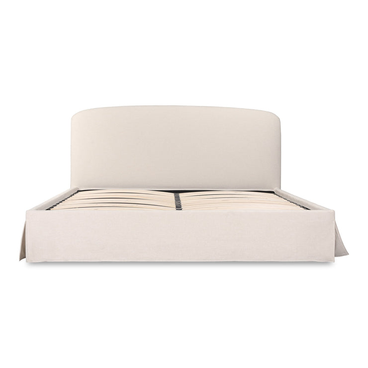 Moe's Home Collection Joan Cream Upholstered Queen Bed With Storage