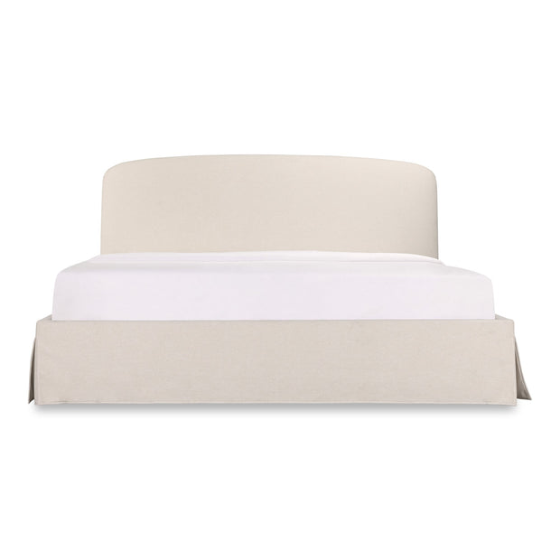 Moe's Home Collection Joan Cream Upholstered Queen Bed With Storage