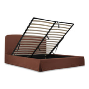 Moe's Home Collection Joan Brown Upholstered King Size Bed With Storage