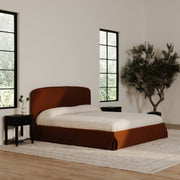 Moe's Home Collection Joan Brown Upholstered King Size Bed With Storage