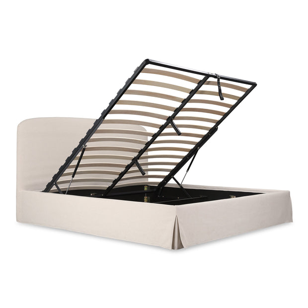 Moe's Home Collection Cream Joan King Bed With Storage