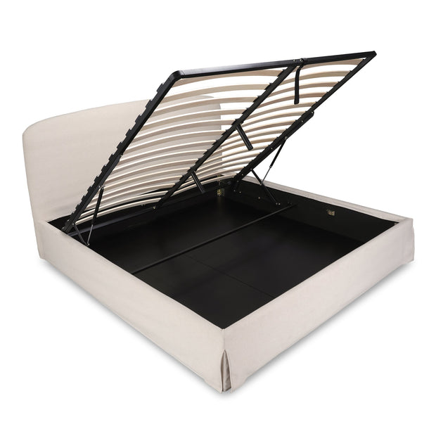 Moe's Home Collection Cream Joan King Bed With Storage