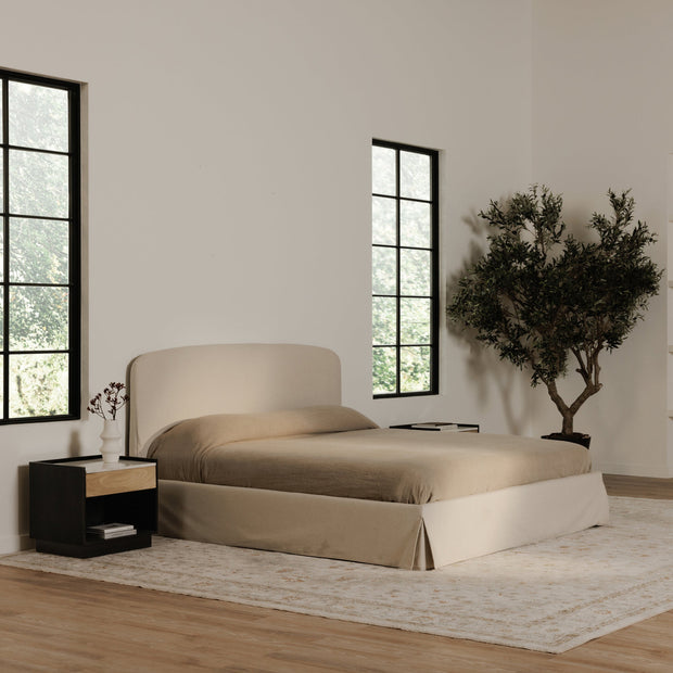 Moe's Home Collection Cream Joan King Bed With Storage