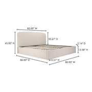 Moe's Home Collection Cream Joan King Bed With Storage