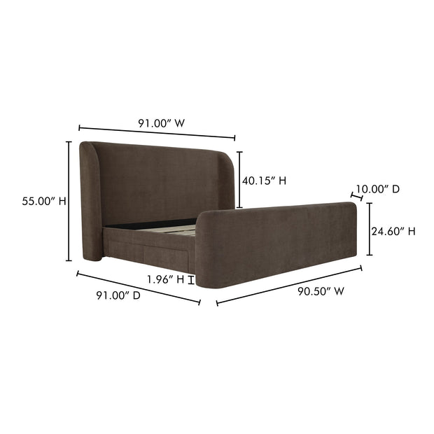 Moe's Home Collection Sophia Brown King Bed