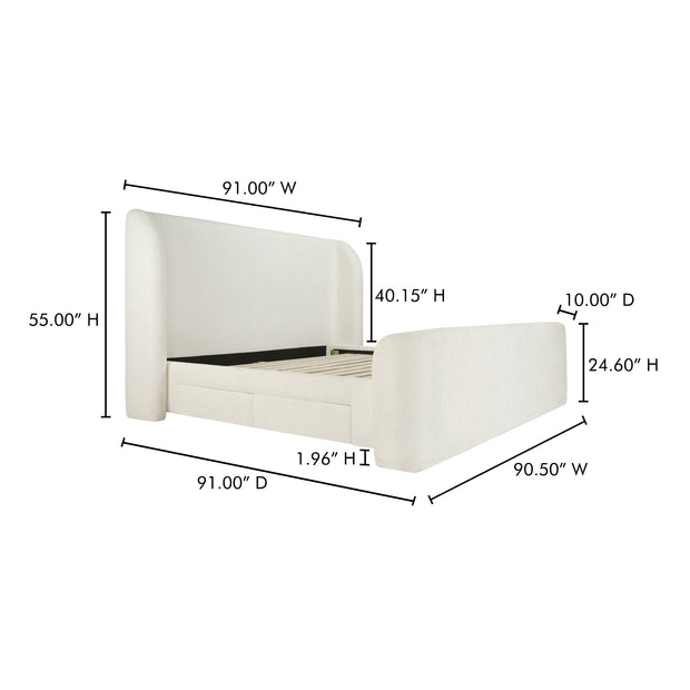Moe's Home Collection Sophia Cream King Bed