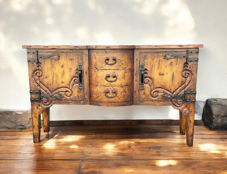 Casa Bonita Peruvian Hand-Carved Wood Ruidoso Console