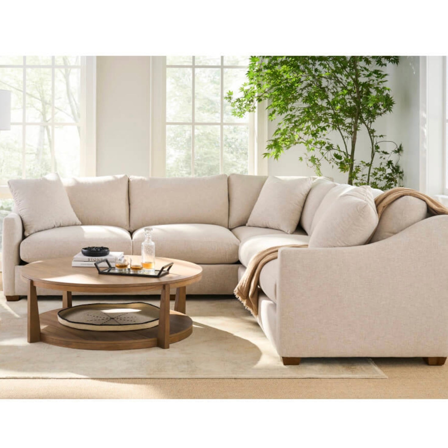 Rowe Furniture Bradford Performance Fabric 111” Sectional ...