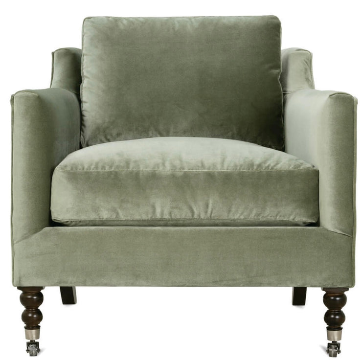 Rowe Furniture Madeline Antiqued Moss Velvet Accent Chair ~ Express Collection