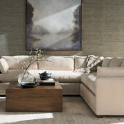 Rowe Furniture Sylvie Sand Boucle Bench Seat Sectional Sofa ~ Express Collection